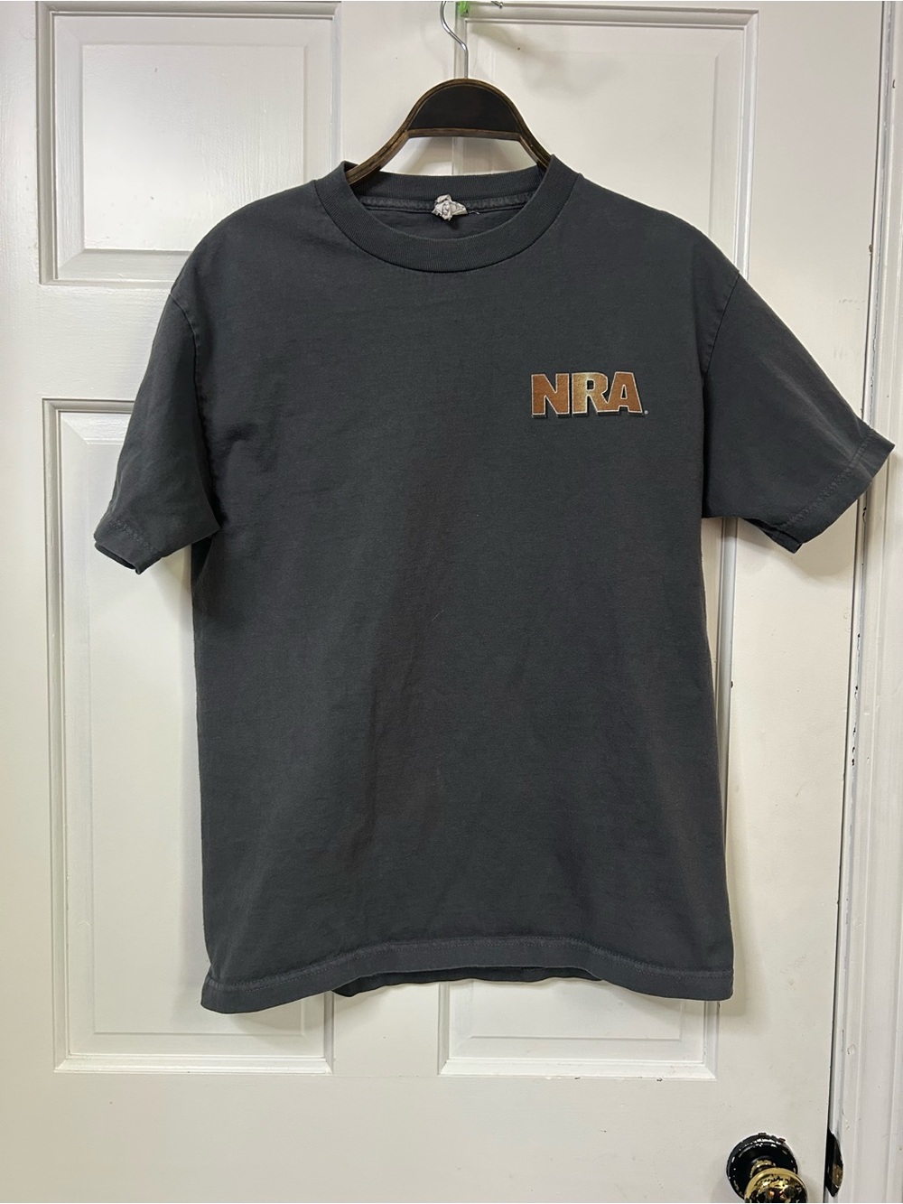 Charcoal Short-Sleeve Tee with Brown NRA Chest Logo